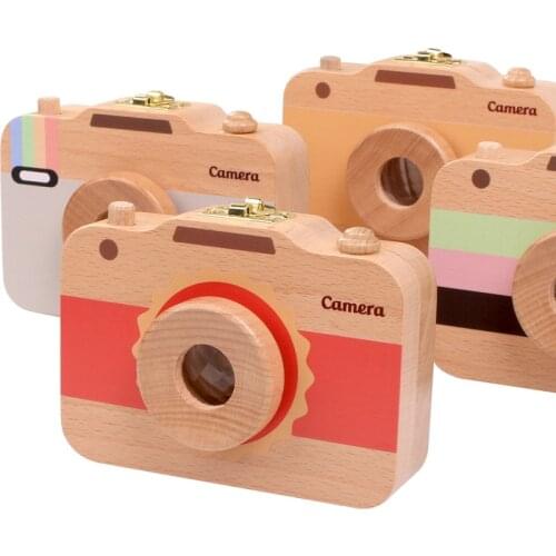 Wooden Baby Teeth Box Baby Tooth Keepsake Box Camera Shaped Wooden Container Storage Teeth Kids Gift Tandendoosje Caja Dient