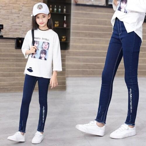 2019 Spring Winter Kids Jeans Boys Toddler Baby Girls Jeans Children Jeans for Boys Thick Denim Pants Girls Ripped Jeans 2-10Y
