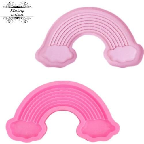 DIY large rainbow shaped silicone mold cake decoration tool resin clay chocolate dessert decoration mold