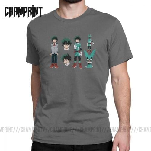 My Hero Academia Men T Shirt Boku No Hero Academia Anime Bakugou Novelty Tees Short Sleeve T-Shirt Cotton Plus Size Clothes