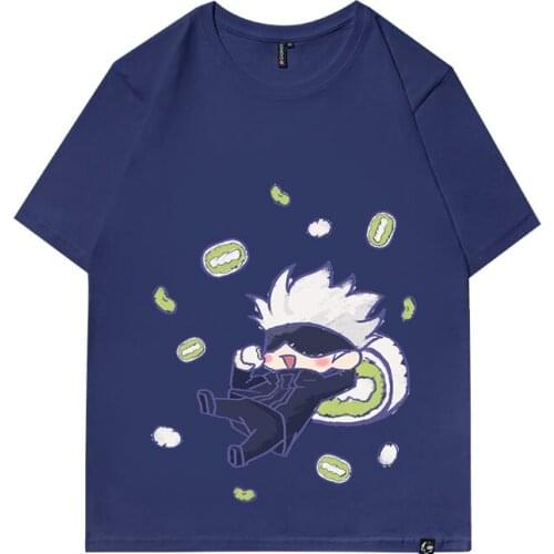 Japanese Anime Jujutsu Kaisen T Shirt Men Kawaii Yuji Itadori Cartoon Gojo Satoru Graphic Tees Fashion Unisex T-shirt Male