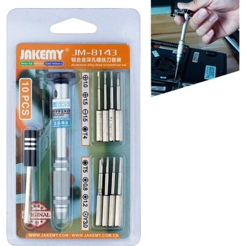 JAKEMY JM-8143 10 in 1 Multifunctional Aluminium Alloy Screwdriver Tools Kit