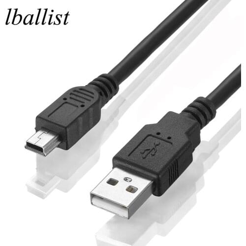 Lballist Mini 5Pin USB Cable USB 2.0 Type A Male to Mini 5P Male Foil Braided Shielded 30cm 50cm 1m 1.5m 1.8m 3m 5m