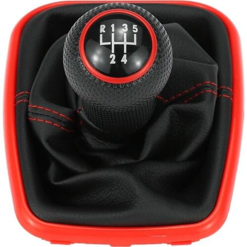 KKMOON 5 Speed Gear Shift Knob Gaitor Boot PU Leather for VW Golf Bora Jetta MK4 1999-2004