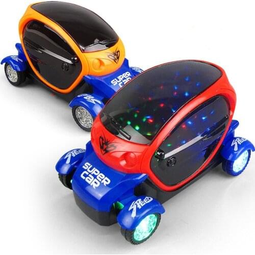 Colorful Lighting Music Cartoon Electric Plastic Toy Car Christmas Gift