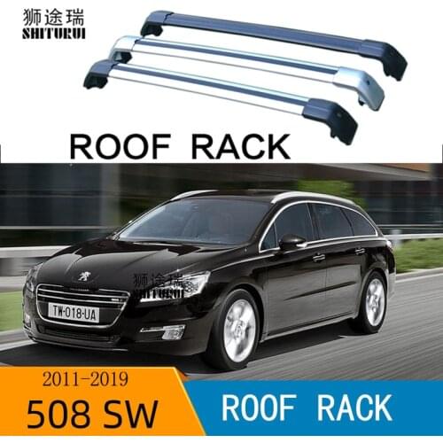 2Pcs Roof bars For PEUGEOT 508 SW, 5-dr Estate, 2011- 2017 2018 Aluminum Alloy Side Bars Cross Rails Roof Rack Luggage CUV SUV
