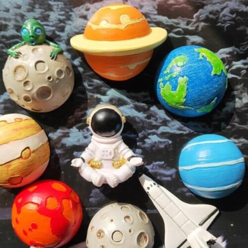 Fridge Magnet 3D Cartoon Resin Space Series Solid Refrigerator Magnets for Whiteboards