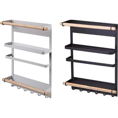 Magnetic Wall-mounted Refrigerator Side Rack Kitchen Storage Rack Holder Countertop Sink Caddy Organizer Shelves Kitchen