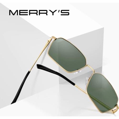 MERRYS Men Classic Rectangle Sunglasses Aviation Frame HD Polarized Sun glasses For Mens Driving UV400 Protection S8320