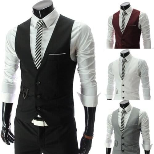 Mens Suit Vest Korean Version Slimming Business Casual Professional Formal Dress Vest
