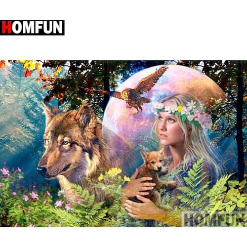 HOMFUN Full Square/Round Drill 5D DIY Diamond Painting "Character couple" Embroidery Cross Stitch 5D Home Decor Gift A14418