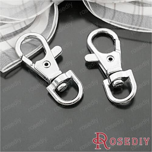 Wholesale 38*14mm Chrome Plated Big Alloy Keychains Lobster Clasp Jewelry Findings Accessories 10 pieces(JM4516)