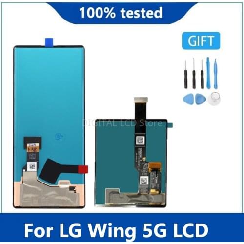 AMOLED For LG Wing 5G LCD Display Touch Screen Digitizer Assembly Display Replacement LMF100N Main Display Vice Display