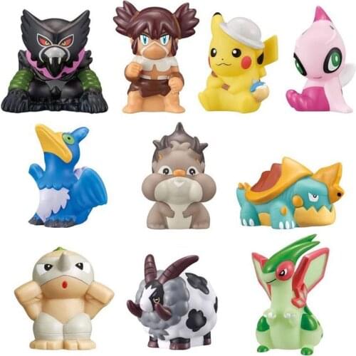 Pokemon Sword Shield Anime Figures Dolls Gashapon Toys Zarude Celebi Pikachu Cramorant Drednaw Flygon Dubwool Nuzleaf Skwovet