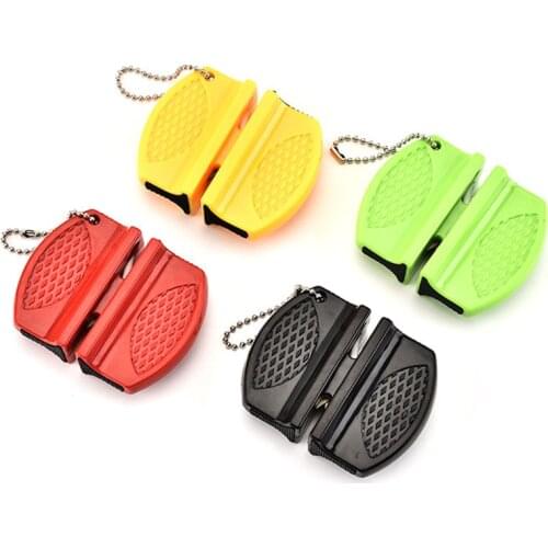 Portable Mini kitchen Knife Sharpener Kitchen Tools Accessories Creative Butterfly Type Two-stage Camping Pocket Knife Sharpener