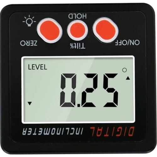 Precision Digital Protractor Inclinometer with Backlight Angle Finder Level Gauge Bevel Box Magnet Base Protractor Slope Meter
