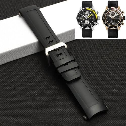 22mm High Quality Fluoro rubber silicone watch band for IWC Aquatimer Family IW3768/3290/3568/3767 Waterproof Black watch strap