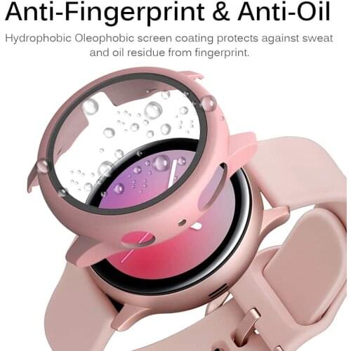 Glass+Case For Samsung Galaxy watch active2 44mm 40 mm All-Around cover bumper+Screen Protector Galaxy watch active 2 44mm 40mm