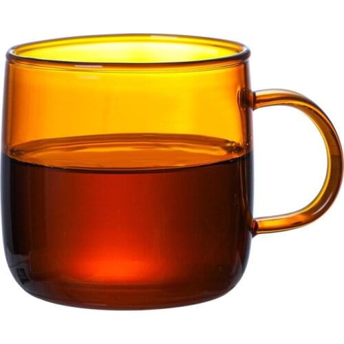 Glass Coffee Cup with Spoon Glass Tea Cup Glass Milk Cup Color Fashion Glass Cup Home Daily Coffee Cup