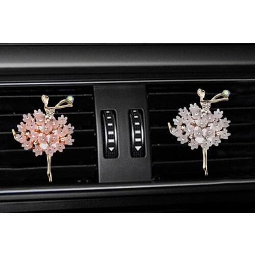 Rhinestone Ballet Girl Car Air Vent Freshener Perfume Decorations Diffuser Decor Beautiful