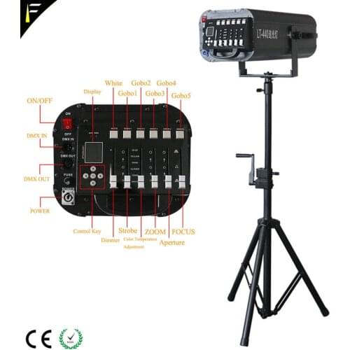 Dimming Follow Spot Light LED 440 w Strobe Theater Spotlights with Display Fades DMX Control Professional Spot follow Lighting