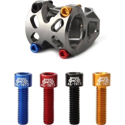 4Pcs Bicycle Handlebar Stem Screw Aluminum Alloy M5*17Mm Mountain Road Fixed Gear Stem Riser Bolts For Mountain Bicycle Stem