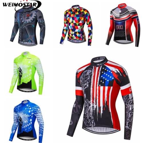 Weimostar 2019 Pro Team Cycling Jersey Autumn Long Sleeve Racing Sport Bicycle Cycling Clothing Reflective Mountain Bike Jersey