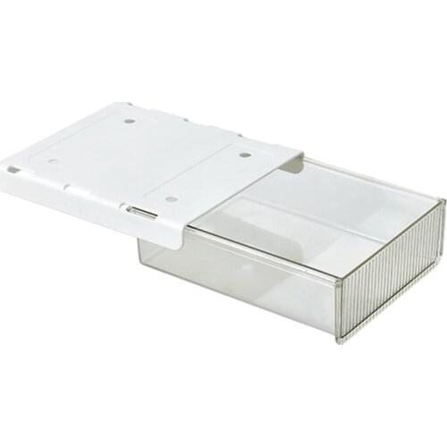 Under Table Drawer Hidden Storage Box Self Adhesive Pen Pencil Tray Holder Desk Home Office Stationery Sundries Organizer