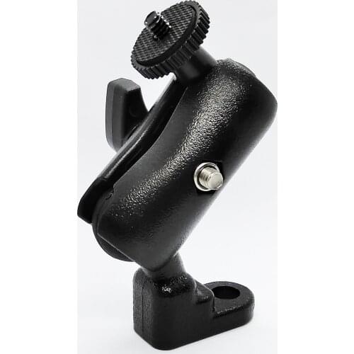 Motorcycle Scooter Mirror Rear View Mount Stand 65mm Double Socket Arm with 1/4''-20 Thread for Cameras