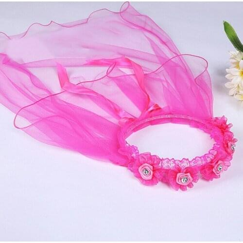 1PC Fashion Children Girl Hair Wreaths Lace Bride Veil Wedding Party Vacation Beach Kids Girls Hair Accessories GI975876