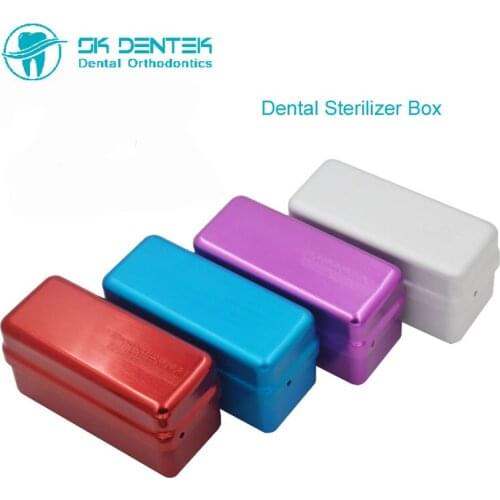 1pcs Dental Aluminum Autoclave Sterilizer Box 72 Holes Dental Burs Endo Files Holder Dental Disinfection Case for Burs Dentist