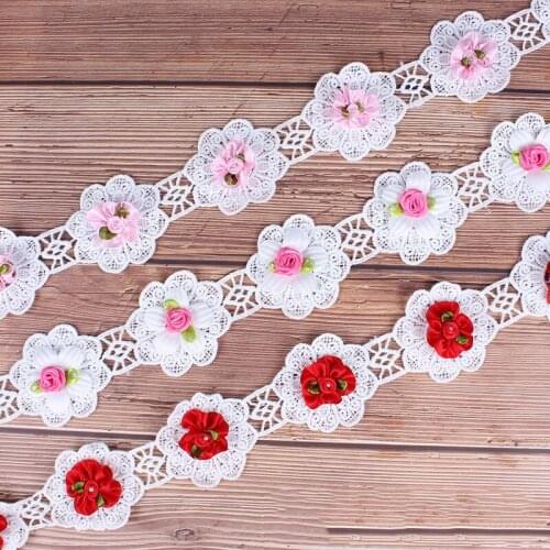1Yards 5cm Embroidery Handmade Lace DIY Trim For Clothing Accessories Craft Ribbon Underwear Panties Bra Wedding Suppliers