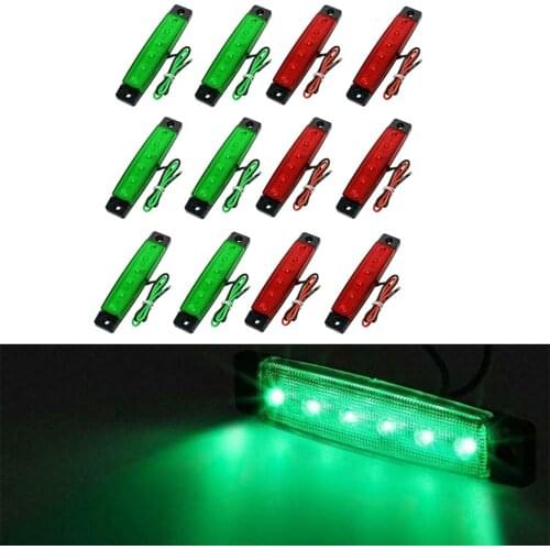 12x LED Signal Nav Navigation Port Starboard Marine Boat Red + Green