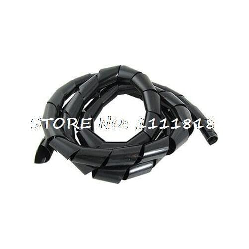 2M Black PE Wires Hoses Protection Spiral Wrap New