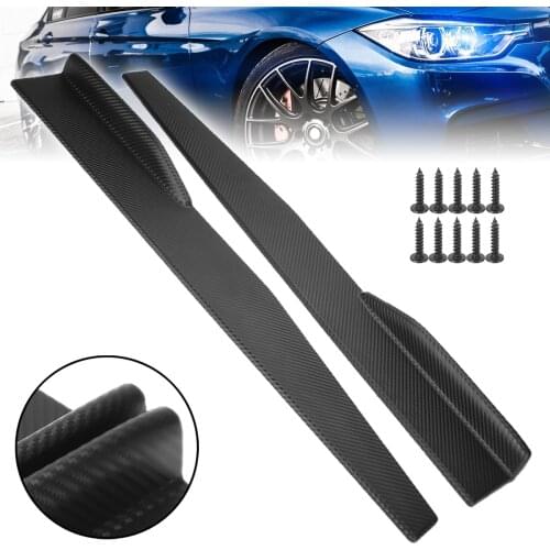 2pcs 74.5cm Universal Car Side Skirt Rocker Splitters Winglet Side Bumper Car Bumper Carbon Fiber Car Body Side Skirts