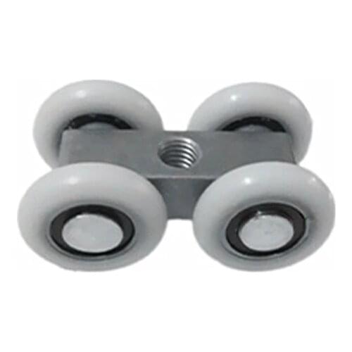 2pcs aluminum pulley bathroom glass moving door Sliding Door 4 Wheels roller mute pulley shower room accessories