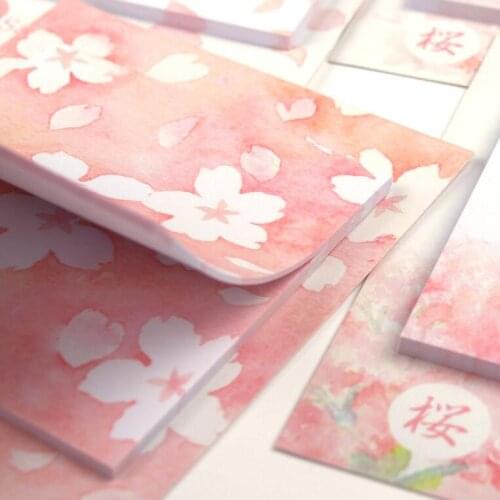 1pack/lot Artistic Kawaii Sakura Beautiful Flowers Self-Adhesive Sticky N Times Office School Supplies Memo Pad