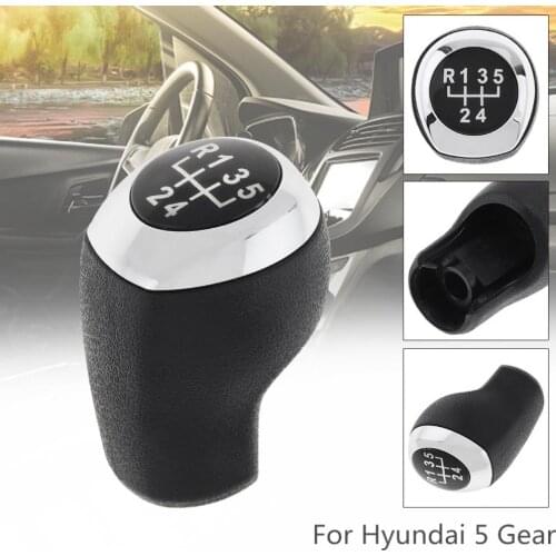 5 Speed High Quality ABS Plastic Chrome Cars Manual Gear Shift Handball Knob for Hyundai Accent Solaris 2011-2014