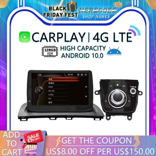 Carplay DSP IPS Android 10.0 2GB+32GB 128GB Car DVD Player GPS Map WIFI Bluetooth RDS Auto Radio For Mazda 3 Axela 2014 - 2018