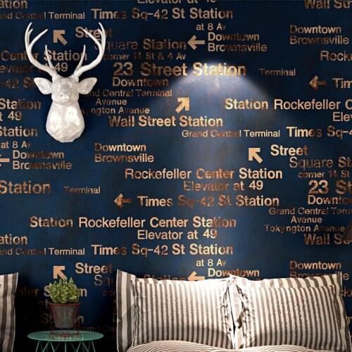Beibehang Vintage non-woven classic English letters wallpaper roll for living room bedroom TV backdrop study room R230 wall pape