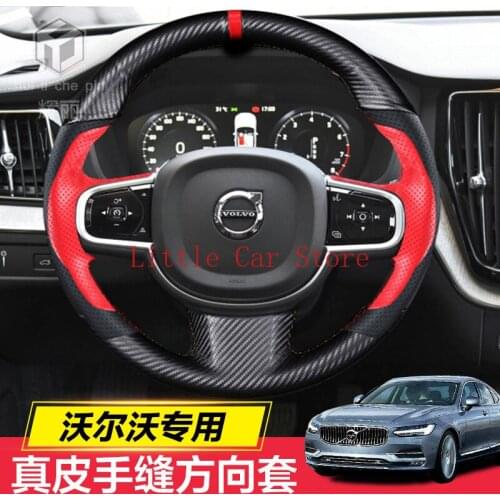 DIY Stitching Suede Leather Steering Wheel Cover For Volvo XC60 S90 XC90 S60L V40 V60 S80L Interior Accessories