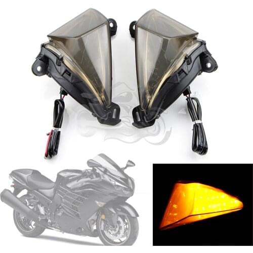 Front Turn Light Blinker Indicator Fit For kawasaki Ninja ZX-14R 2006 - 2020 ZX14R 2019 2018 2017 ZZ-R GTR 1400 ZZR1400 GTR1400