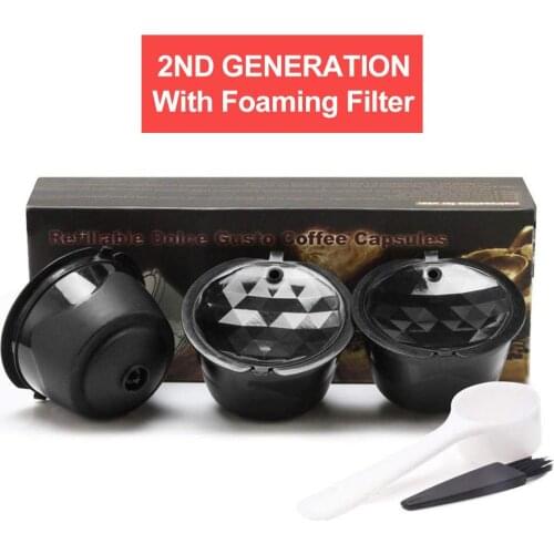 Hot 2nd Generation Nescafe Dolce Gusto Coffee Filter Foam Filtering Function Refillable Dolce Gusto Coffee Capsule With Scoop Br