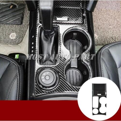 Carbon Fiber Gear Box & Water Cup Holder Cover 6pcs For Ford Explorer 2016-2018 Car accesories interior Car decoration