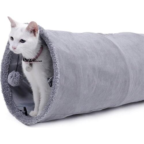 Creative Cat Toys Suede Peep Hole Pet Toy Tunnel Crinkle Kitten Play Tube Bunnies With Ball Fun Cat Toys For Pet Dogs