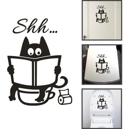 Creative Funny Toilet Wall Sticker for Bathroom Door Decoration Vinyl Home Decals Waterproof Removable Stickers Home Decor