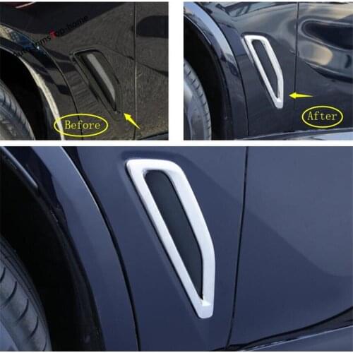 Yimaautotrims Outside Body Fender Leaf AC Air Condition Vent Outlet Cover Trim ABS Chromium Fit For BMW X5 G05 2019 2020 2021