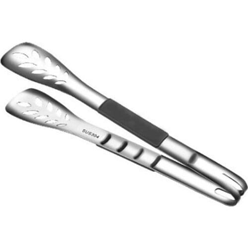 Stainless Steel Kitchen Food Tongs Barbecue Tongs With Anti-Scalding Silicone Handles Bread Tongs Cooking Barbecue Baking Tongs