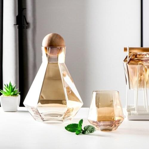 Celebrity Inspired Large-Capacity Boiled Water Cold Water Jug Set Household Light Luxury Crystal Glass Water Pitcher Water Cup