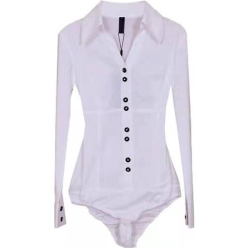 Summer OL Long Sleeve Cotton Shirt Women Ladies Office Black White Tops Formal Clothes Women